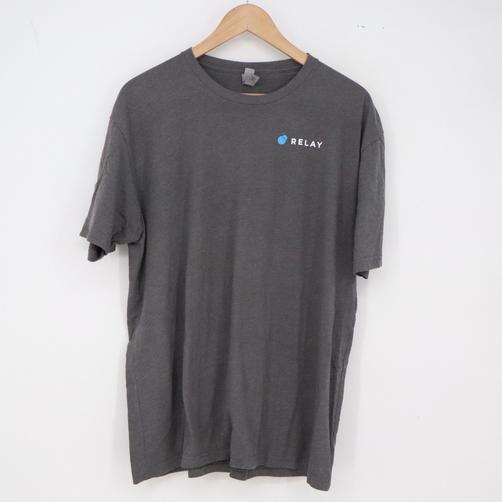Next Level T Shirt Mens XL Relay Graphic Charcoal Gray Short Sleeve Excellent